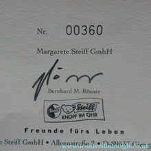 Load image into Gallery viewer, STEIFF CLUB BEAR (2001). Plush Dark Brown 1950s Replica Teddy Bear
