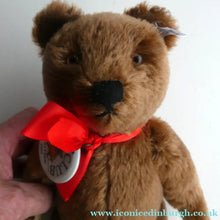 Load image into Gallery viewer, STEIFF CLUB BEAR (2001). Plush Dark Brown 1950s Replica Teddy Bear
