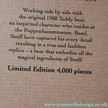 Load image into Gallery viewer, BOXED: Vintage 2002 STEIFF BEAR. Large Classic LIMITED EDITION British Collector's Bear (660726)
