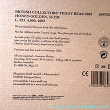 Load image into Gallery viewer, BOXED: Vintage 2002 STEIFF BEAR. Large Classic LIMITED EDITION British Collector's Bear (660726)
