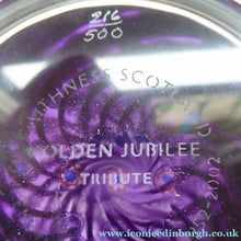 Load image into Gallery viewer, Vintage COLIN TERRIS Golden Jubilee Scottish Caithness Glass Paperweight: TRIBUTE
