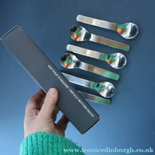 Load image into Gallery viewer, Vintage 2002 DAVID MELLOR Stainless Steel Cutlery. Set of Dessert Spoons. Minimal Design - Vintage Cutlery
