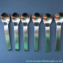 Load image into Gallery viewer, Vintage 2002 DAVID MELLOR Stainless Steel Cutlery. Set of Dessert Spoons. Minimal Design
