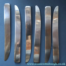Load image into Gallery viewer, Vintage 2002 DAVID MELLOR Stainless Steel Cutlery. Set of Six Table Knives. Minimal Design

