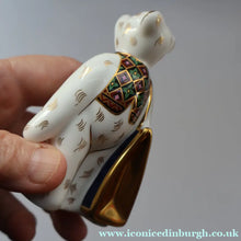 Load image into Gallery viewer, 2002 Royal Crown Derby Special Edition. Bennetts Shopper Bear Figurine - Royal Crown Derby Paperweight
