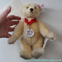 Load image into Gallery viewer, Sweet 2002 Small White Vintage STEIFF BEAR. Limited Edition Centenary Bear with Ceramic Medallion (671043)
