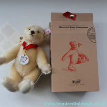 Load image into Gallery viewer, Sweet 2002 Small White Vintage STEIFF BEAR. Limited Edition Centenary Bear with Ceramic Medallion (671043)
