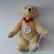 Load image into Gallery viewer, Sweet 2002 Small White Vintage STEIFF BEAR. Limited Edition Centenary Bear with Ceramic Medallion (671043)
