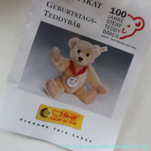 Load image into Gallery viewer, Sweet 2002 Small White Vintage STEIFF BEAR. Limited Edition Centenary Bear with Ceramic Medallion (671043)
