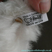 Load image into Gallery viewer, STEIFF CLUB BEAR (2002). Plush White Long Hair Mohair Teddy Bear
