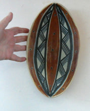 Load image into Gallery viewer, Vintage Danish Pottery Shallow Dish by Michael Andersen. Attributed to Marianne Starck (Tribal Design)

