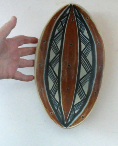 Vintage Danish Pottery Shallow Dish by Michael Andersen. Attributed to Marianne Starck (Tribal Design)