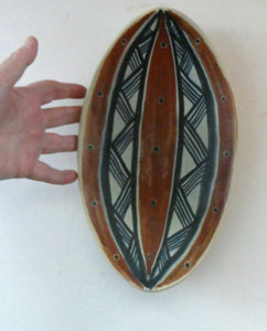 Vintage Danish Pottery Shallow Dish by Michael Andersen. Attributed to Marianne Starck (Tribal Design)