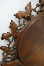 Load image into Gallery viewer, Antique 1880s BLACK FOREST WALL MIRROR Decorated with Oak Leaves and Acorns
