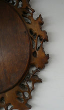 Load image into Gallery viewer, Antique 1880s BLACK FOREST WALL MIRROR Decorated with Oak Leaves and Acorns
