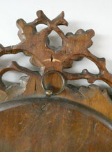 Load image into Gallery viewer, Antique 1880s BLACK FOREST WALL MIRROR Decorated with Oak Leaves and Acorns
