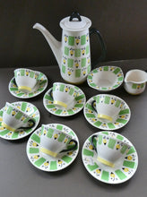 Load image into Gallery viewer, 1960s FIGGJO FLINT Coffee Set by Ragnar Grimsrud. Valencia Green and Yellow Pattern
