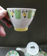 Load image into Gallery viewer, 1960s FIGGJO FLINT Coffee Set by Ragnar Grimsrud. Valencia Green and Yellow Pattern
