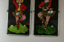 Load image into Gallery viewer, 1940s Pair of Vintage FOIL ART Pictures Featuring a Dancing Couple: A Scotsman and Girl
