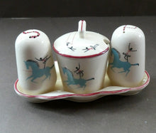 Load image into Gallery viewer, Fabulous 1950s Beswick CIRCUS PATTERN Ceramic Cruet Set and Stand
