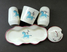 Load image into Gallery viewer, Fabulous 1950s Beswick CIRCUS PATTERN Ceramic Cruet Set and Stand
