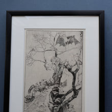 Load image into Gallery viewer, Strange 1930s Etching Featuring Winged Imps by Doris Boulton-Maude. Entitled "The Dead Tree.
