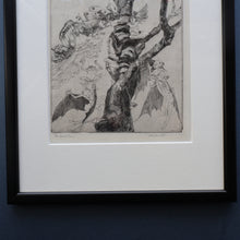 Load image into Gallery viewer, Strange 1930s Etching Featuring Winged Imps by Doris Boulton-Maude. Entitled "The Dead Tree.
