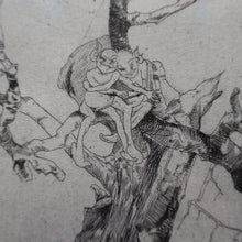 Load image into Gallery viewer, Strange 1930s Etching Featuring Winged Imps by Doris Boulton-Maude. Entitled "The Dead Tree.
