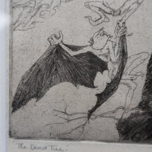 Load image into Gallery viewer, Strange 1930s Etching Featuring Winged Imps by Doris Boulton-Maude. Entitled "The Dead Tree.
