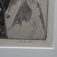 Load image into Gallery viewer, Strange 1930s Etching Featuring Winged Imps by Doris Boulton-Maude. Entitled "The Dead Tree.
