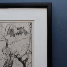 Load image into Gallery viewer, Strange 1930s Etching Featuring Winged Imps by Doris Boulton-Maude. Entitled "The Dead Tree.
