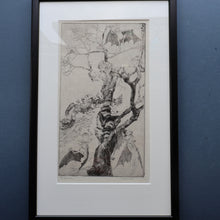 Load image into Gallery viewer, Strange 1930s Etching Featuring Winged Imps by Doris Boulton-Maude. Entitled "The Dead Tree.
