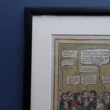 Load image into Gallery viewer, GEORGIAN PRINT. Satirical Print. Loaves and Fishes. Published 1827. Hand Coloured Etching. FRAMED
