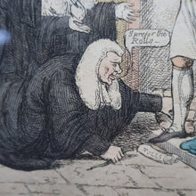 Load image into Gallery viewer, GEORGIAN PRINT. Satirical Print. Loaves and Fishes. Published 1827. Hand Coloured Etching. FRAMED
