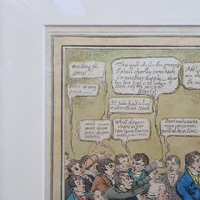 Load image into Gallery viewer, GEORGIAN PRINT. Satirical Print. Loaves and Fishes. Published 1827. Hand Coloured Etching. FRAMED
