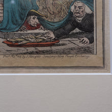 Load image into Gallery viewer, GEORGIAN PRINT. Satirical Print. Loaves and Fishes. Published 1827. Hand Coloured Etching. FRAMED
