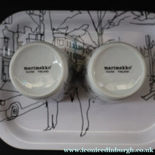 Load image into Gallery viewer, 2003 Marimekko Ceramic Beakers and Matching Tray. Hetkia (Moments) Design by Maija Louekari - European Ceramics

