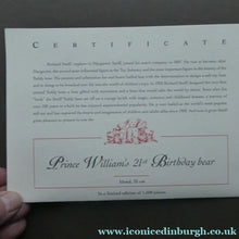 Load image into Gallery viewer, STEIFF LIMITED EDITION Teddy Bear (2003) Prince William 21st Birthday Steiff Bear
