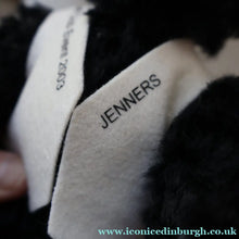 Load image into Gallery viewer, SCOTTISH BEAR. Delightful 2003 Vintage STEIFF BEAR. Limited Edition Small Black Bear Wearing White Felt JENNERS Waistcoat
