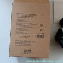 Load image into Gallery viewer, SCOTTISH BEAR. Delightful 2003 Vintage STEIFF BEAR. Limited Edition Small Black Bear Wearing White Felt JENNERS Waistcoat
