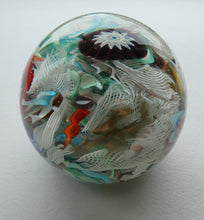Load image into Gallery viewer, Vintage 1960s FRATELLO TOSO Paperweight; Large Millefiori Canes and Scambled Latticino Canes

