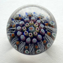 Load image into Gallery viewer, Vintage Scottish Strathearn Paperweight. 12 Half Spokes &amp; Millefiori Canes
