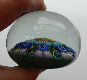 1950s Scottish VASART Glass Paperweight with Millefiori Rosette