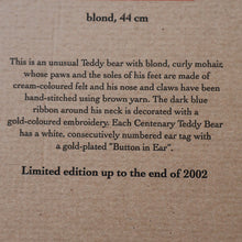 Load image into Gallery viewer, BOXED: Vintage 2002 STEIFF BEAR.  Very Large Classic LIMITED EDITION &quot;Centenary Bear&quot; EAN (670985)
