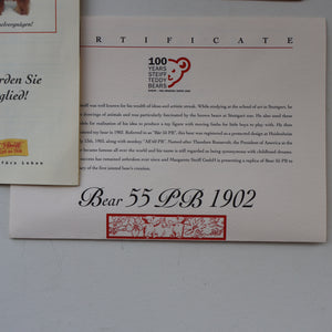 BOXED: Vintage 2002 STEIFF BEAR. Very Large Classic LIMITED EDITION "Bear 55 PB 1902" Bear EAN (663123)