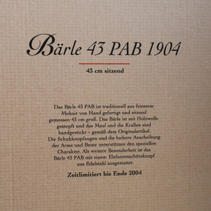 BOXED: Vintage 2004 STEIFF BEAR. Very Large Classic LIMITED EDITION Baerle 43 PAB 1904 Bear (404153)