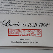 Load image into Gallery viewer, BOXED: Vintage 2004 STEIFF BEAR. Very Large Classic LIMITED EDITION Baerle 43 PAB 1904 Bear (404153)
