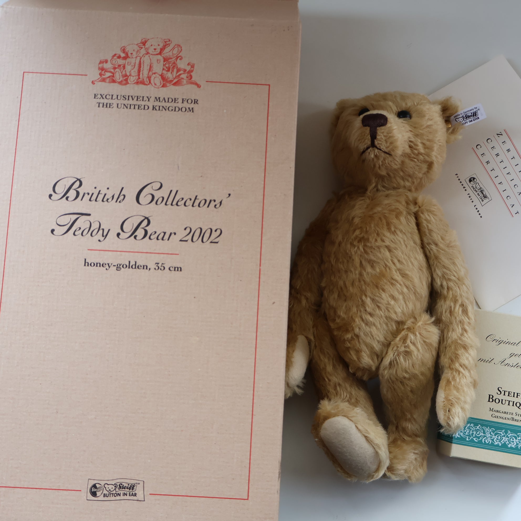 BOXED: Vintage 2002 STEIFF BEAR. Larger Classic LIMITED EDITION