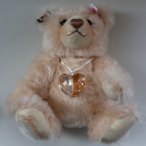 BOXED: Highly Collectable "Jewels" Vintage 2007 SWAROVSKI STEIFF BEAR with Christmas Crystal Heart Pendant (669873)