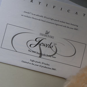 BOXED: Highly Collectable "Jewels" Vintage 2007 SWAROVSKI STEIFF BEAR with Christmas Crystal Heart Pendant (669873)